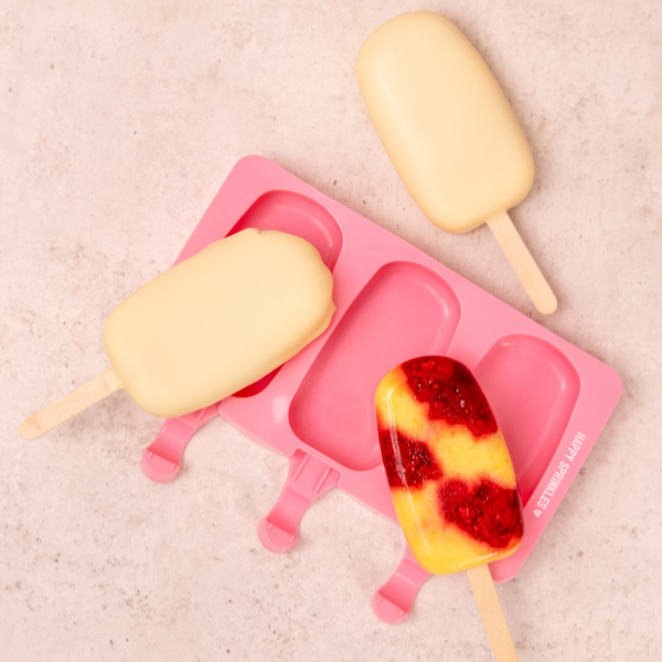 Mango-Himbeer Joghurt Eis am Stiel