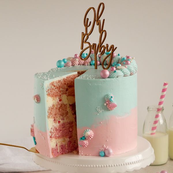 Gender Reveal Cake - Raffaello-Erdbeer-Torte