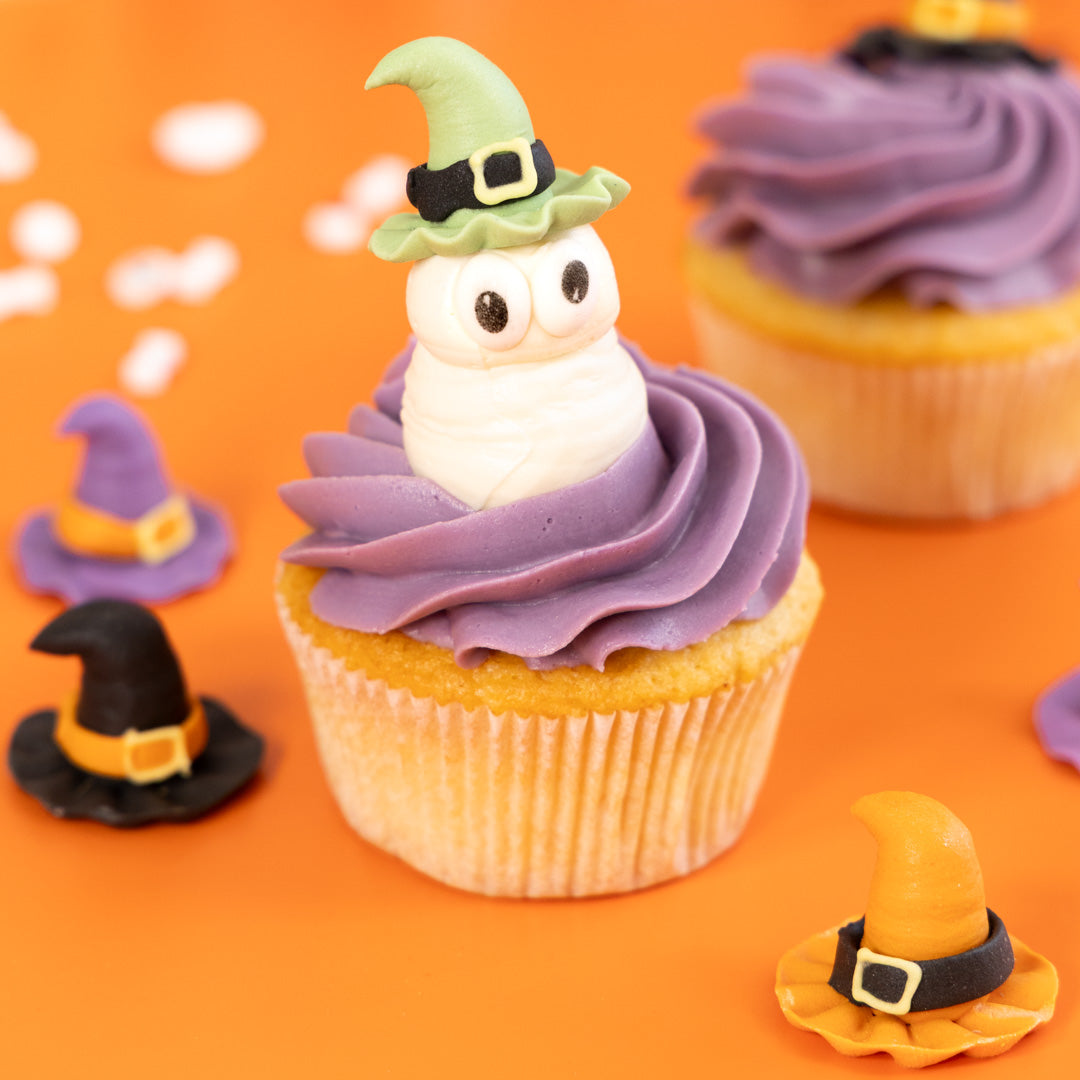 Cappelli delle streghe - toppers di zucchero 4 pezzi