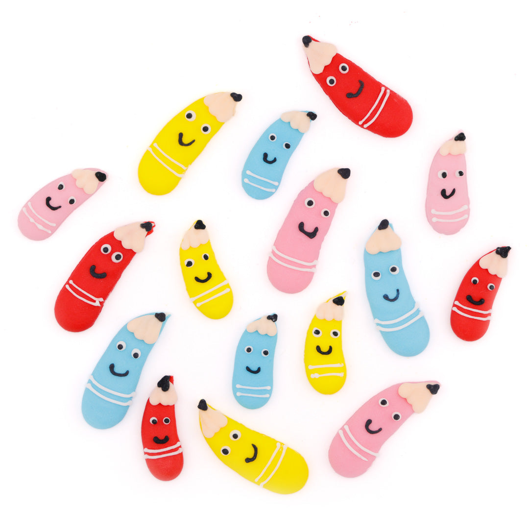 Stifte mit Gesicht - Zuckeraufleger 16 Stück