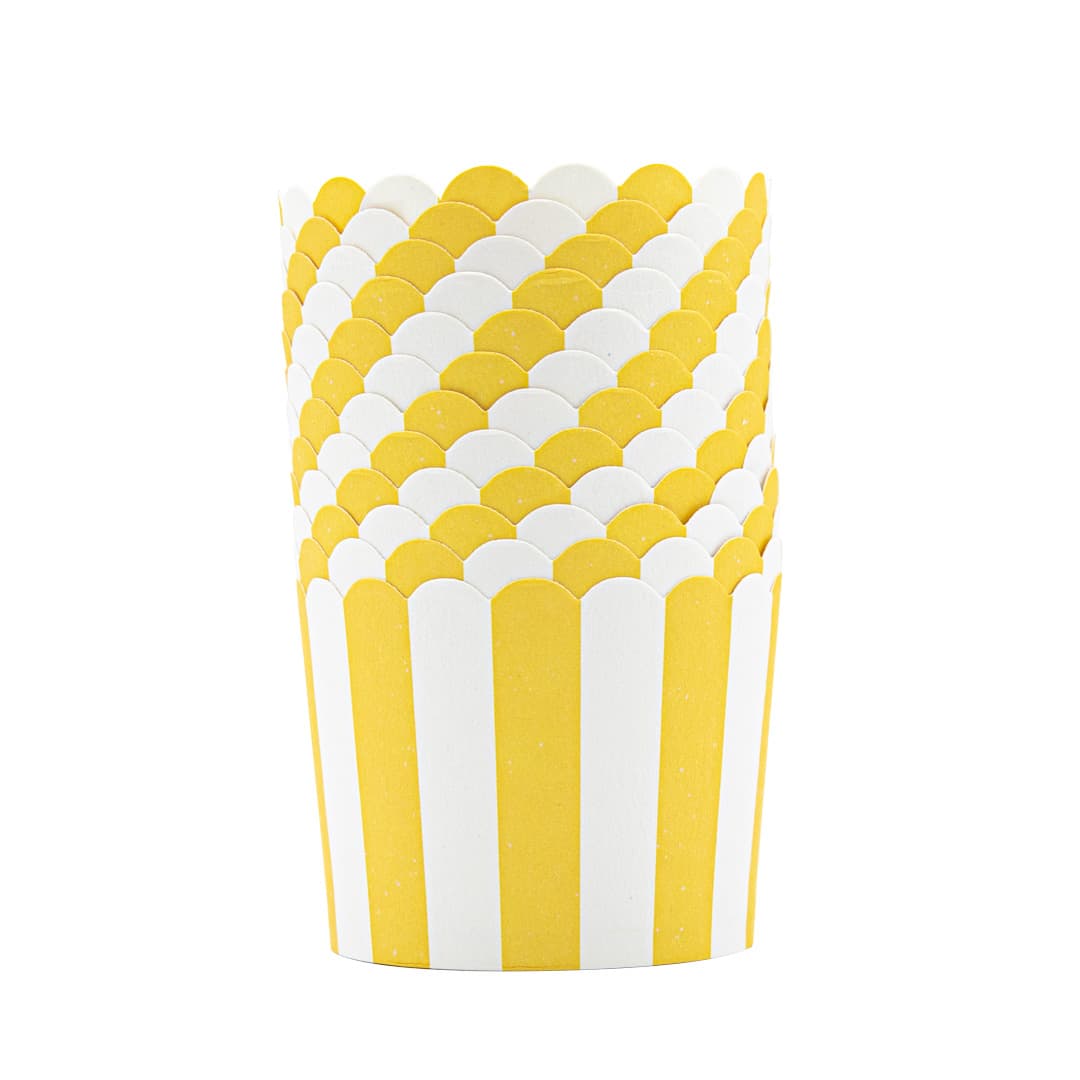 Baking tins yellow and white striped