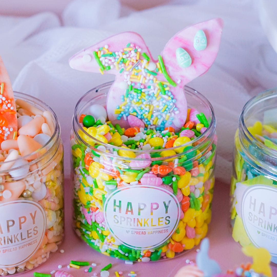 Happy Sprinkles Cabeza de conejito desmenuzable con oreja flexible - cortador de galletas