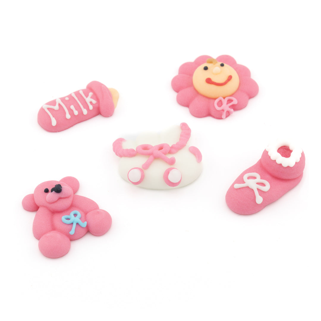 Babyshower Girl Zuckeraufleger 5 Stück