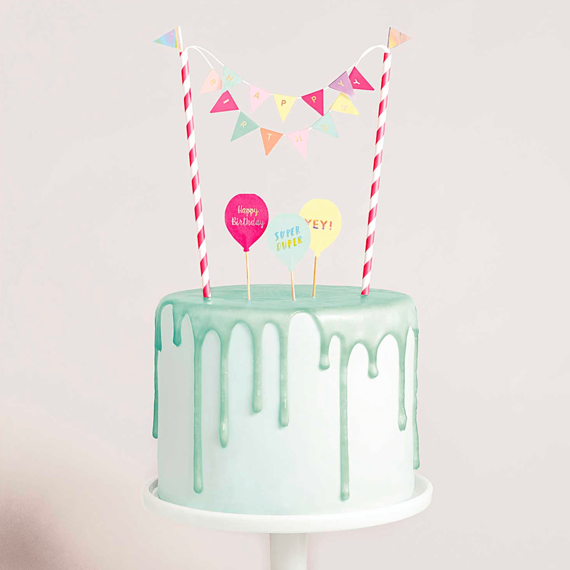 Happy Sprinkles Guirlande de gâteaux en vermicelles - Joyeux anniversaire (multicolore)