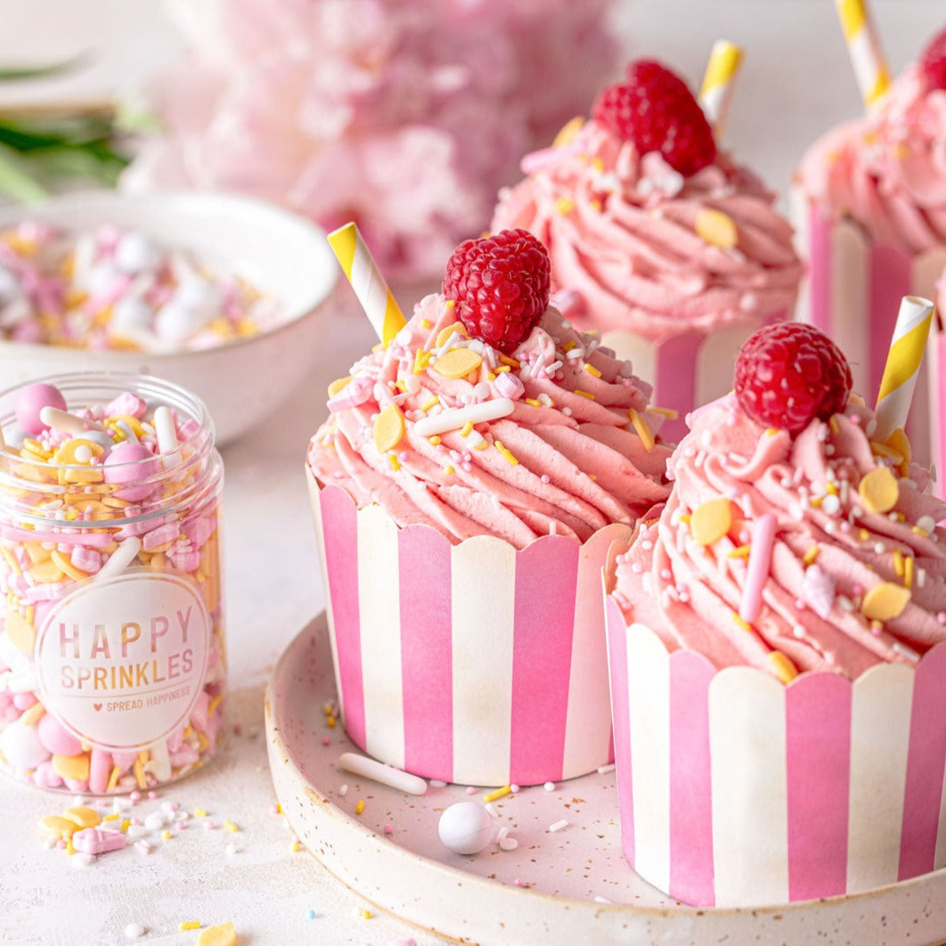 Foremki do posypywania Happy Sprinkles w różowo-białe paski