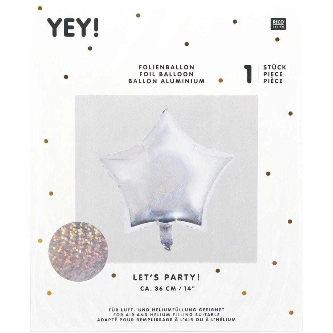 Happy Sprinkles paillettes ballon en plastique étoile- argent holographique