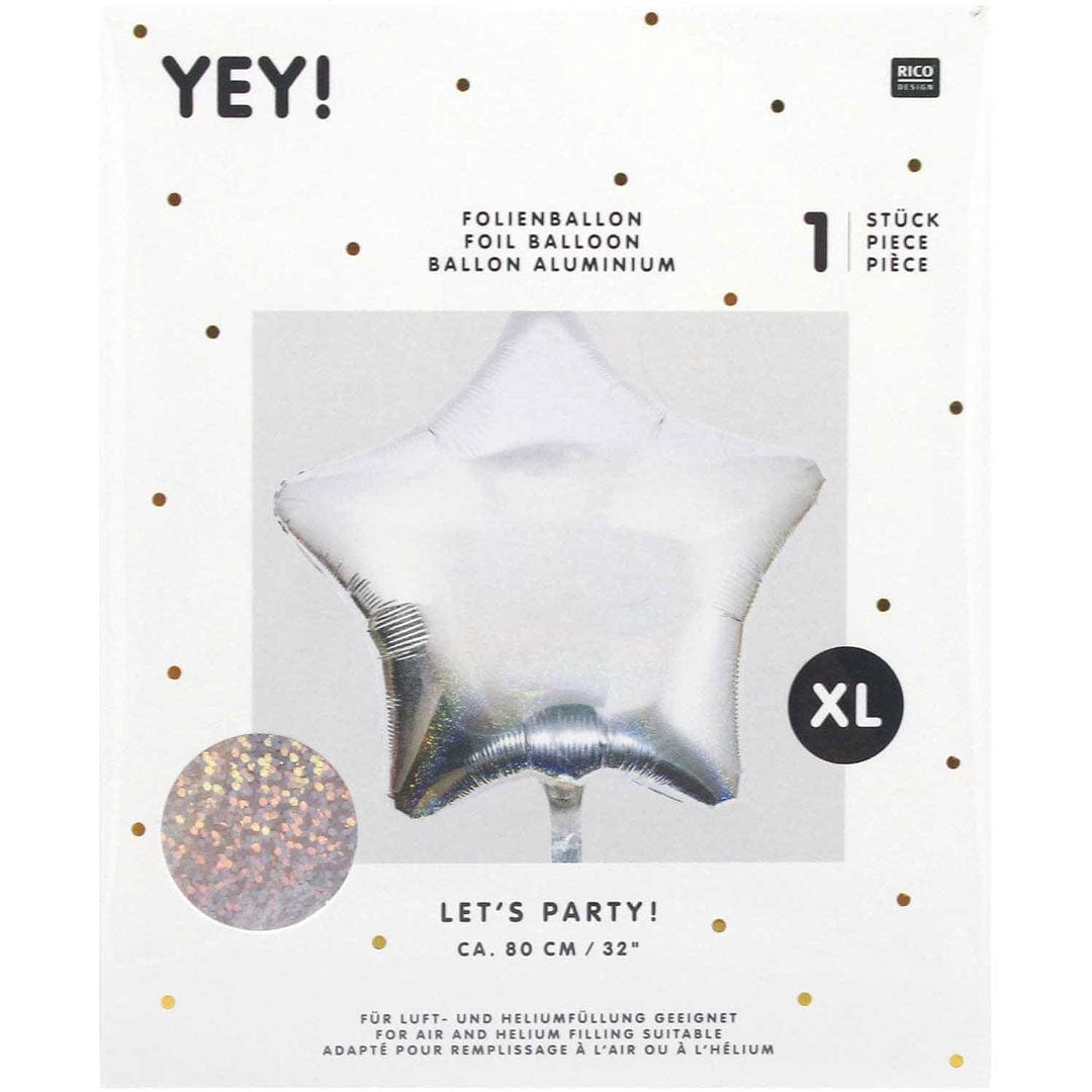 Stella di palloncini in foil Happy Sprinkles - argento XL