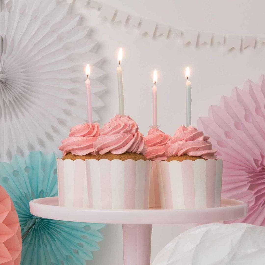 Happy Sprinkles Set de bougies en paillettes - Pastel avec support