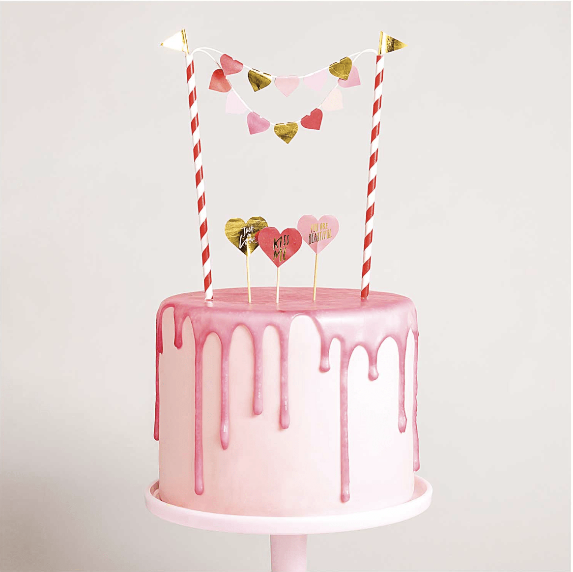Happy Sprinkles Guirlande de gâteaux en vermicelles - Coeurs