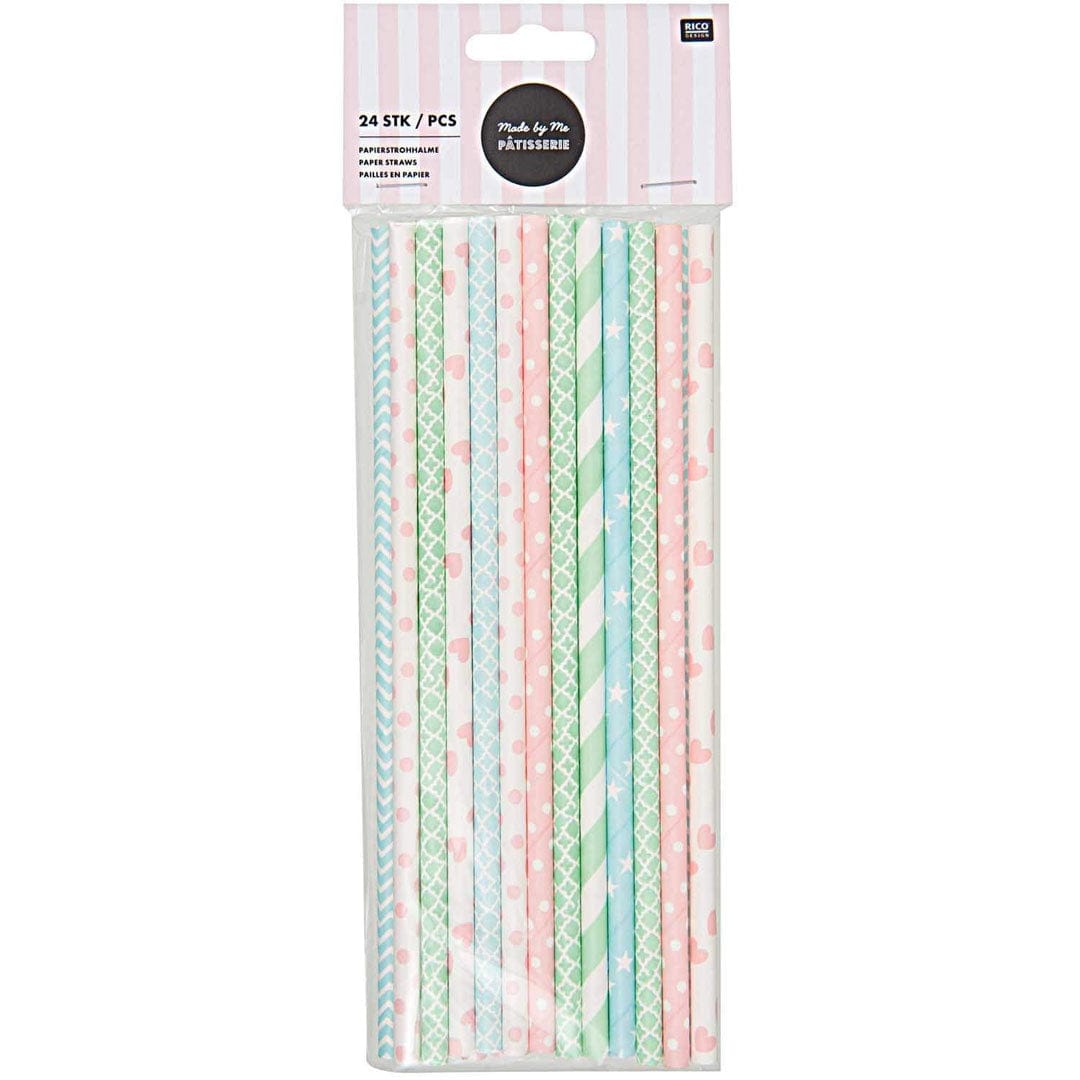 Happy Sprinkles Streusel Papierstrohhalme - Pastellfarbene