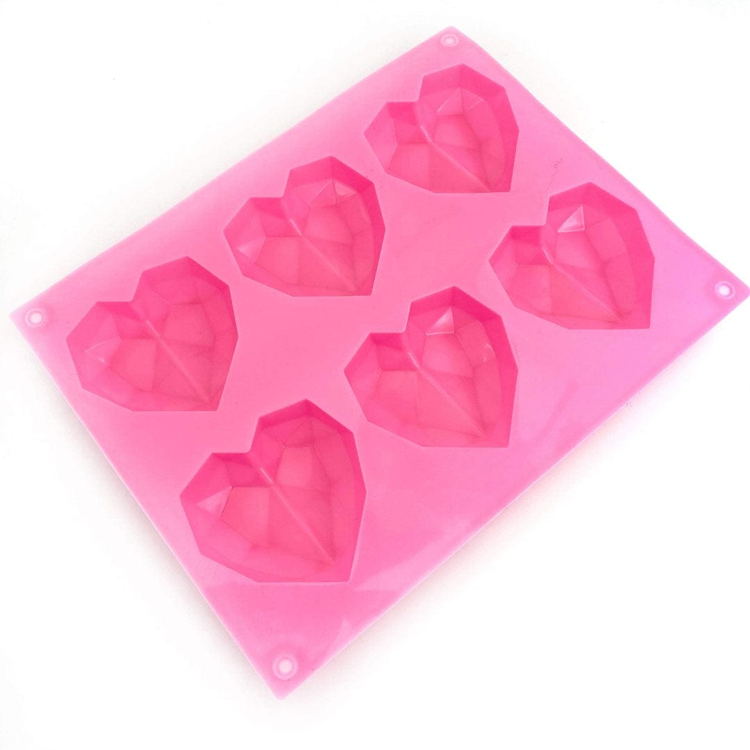 2 Stampi In Silicone Per Sapone Fai Da Te – Forma Cuore E Diamante – 1 Cavità – Resistenti Al Calore