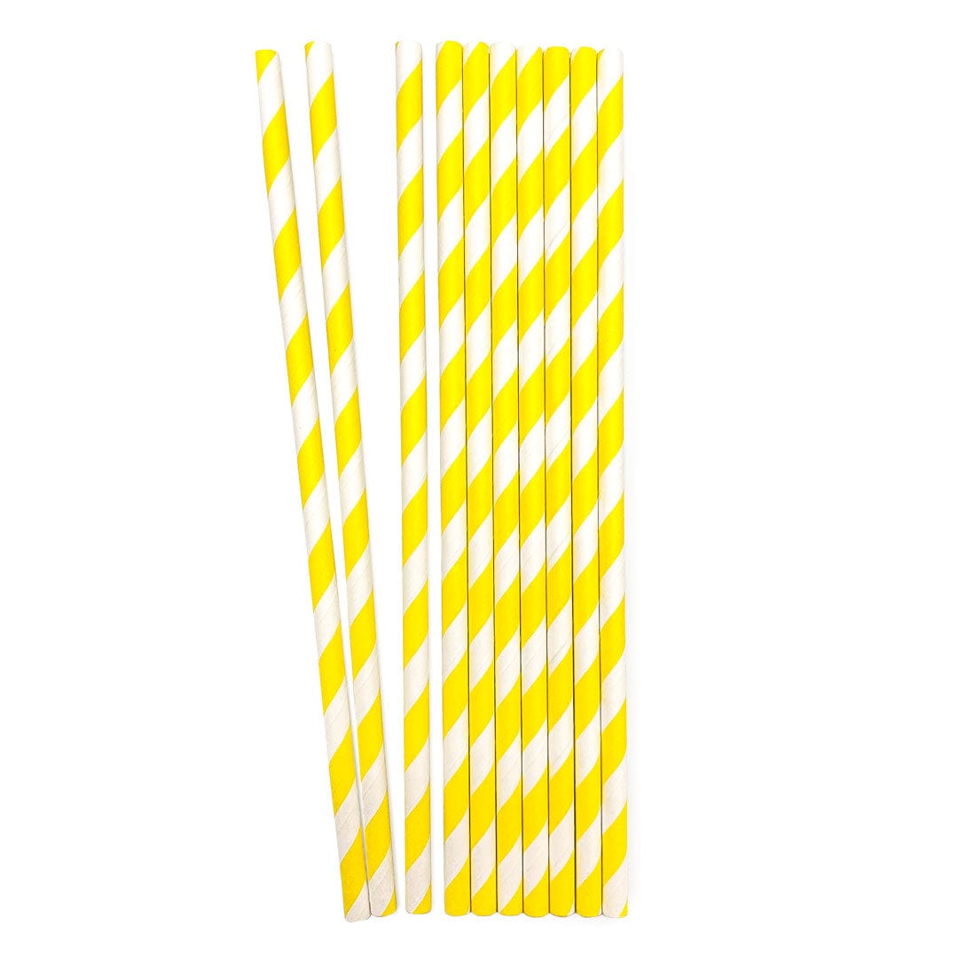 Happy Sprinkles pajitas para espolvorear amarillo blanco a rayas
